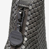 Metallic mesh party hobo bag in silver