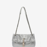 Metallic mesh party bag in silver