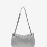 Metallic mesh party bag in silver