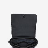 Black tweed evening clutch bag