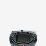 Patent leather shoulder bag in green