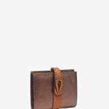 Zweifarbige bronzene Lederkartenetui