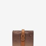 Zweifarbige bronzene Lederkartenetui