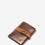 Zweifarbige bronzene Lederkartenetui