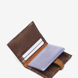 Zweifarbige bronzene Lederkartenetui