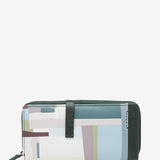 Large leather wallet with green print