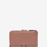 Mittlere Geldbörse aus zweifarbigem Leder in Rosa.