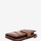 Mittlere Geldbörse aus zweifarbigem Leder in Rosa.