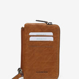 Mittlere Geldbörse aus zweifarbigem Leder in Rosa.