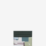 Tarjetero de piel con estampado verde