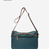 Shoulder bag in recycled materials, blue