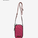 Mobile phone bag in recycled and padded materials, fuchsia