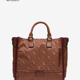 Shopper bag in recycled materials taupe