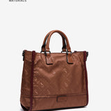 Shopper bag in recycled materials taupe