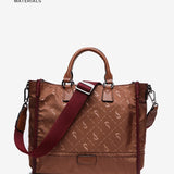 Shopper bag in recycled materials taupe