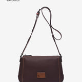 Shoulder bag in burgundy recycled materials