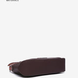 Shoulder bag in burgundy recycled materials