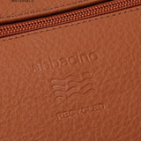 Shoulder bag in cognac recycled materials