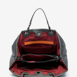 Große Nylon-Handtasche in Grau.