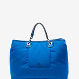 Large nylon handbag in blue