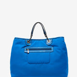 Large nylon handbag in blue