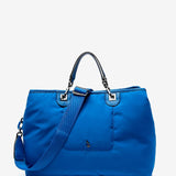 Große Nylon-Handtasche in Blau.