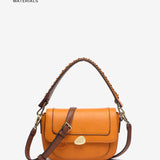 Shoulder bag in recycled materials amber