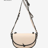 Half moon shoulder bag in beige recycled materials