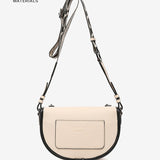 Half moon shoulder bag in beige recycled materials