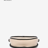 Half moon shoulder bag in beige recycled materials