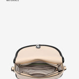Half moon shoulder bag in beige recycled materials