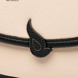 Half moon shoulder bag in beige recycled materials