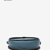 Half moon shoulder bag in blue recycled materials