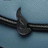 Half moon shoulder bag in blue recycled materials