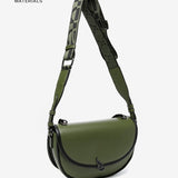 Half moon shoulder bag in green recycled materials