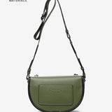 Half moon shoulder bag in green recycled materials