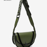 Half moon shoulder bag in green recycled materials