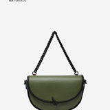 Half moon shoulder bag in green recycled materials