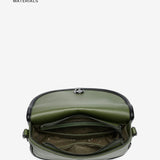 Half moon shoulder bag in green recycled materials