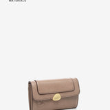 Shoulder bag in recycled materials taupe