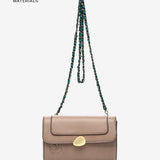 Shoulder bag in recycled materials taupe