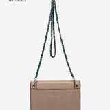 Shoulder bag in recycled materials taupe