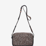 Brown tweed shoulder bag