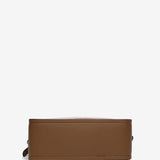 Patent leather shoulder bag in taupe