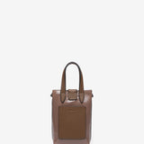 Handtasche aus Lack in Taupe.