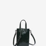 Patent leather handbag in green