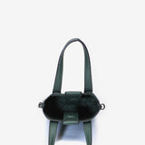 Patent leather handbag in green