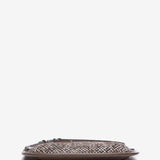 Half moon tweed shoulder bag in brown