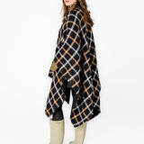 Black plaid poncho