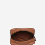 Medium cognac leather toiletry bag